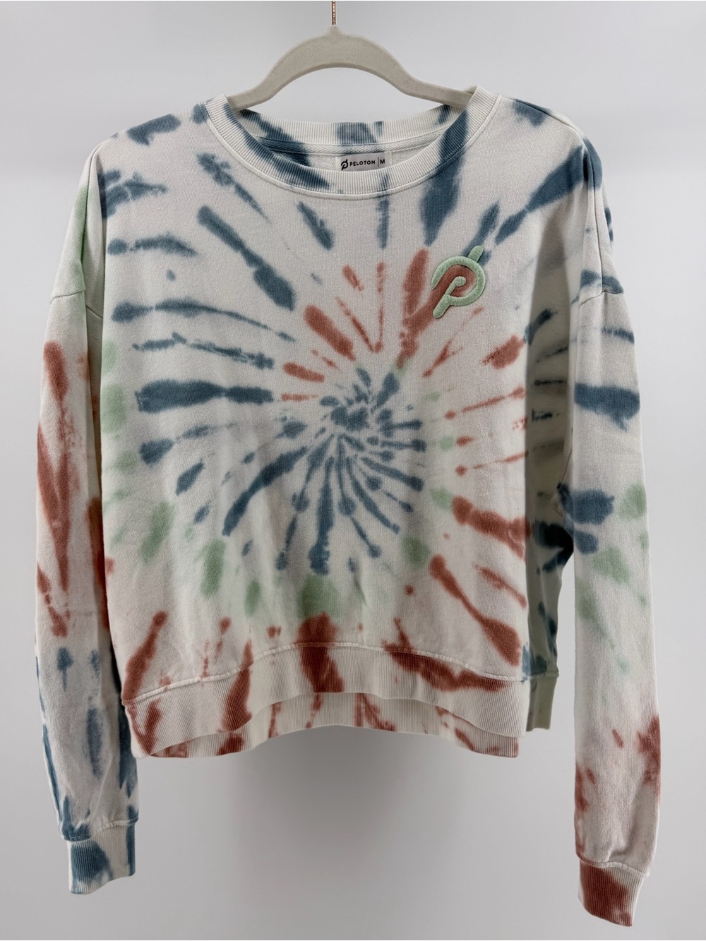 Peloton Tie-Dye Crewneck Sweatshirt, Cropped Relaxed Fit, Women's Medium